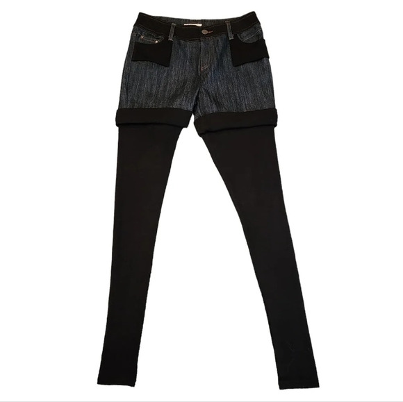 Alberto Makali denim shorts black sweater tights combo pants size 4 - Picture 6 of 17
